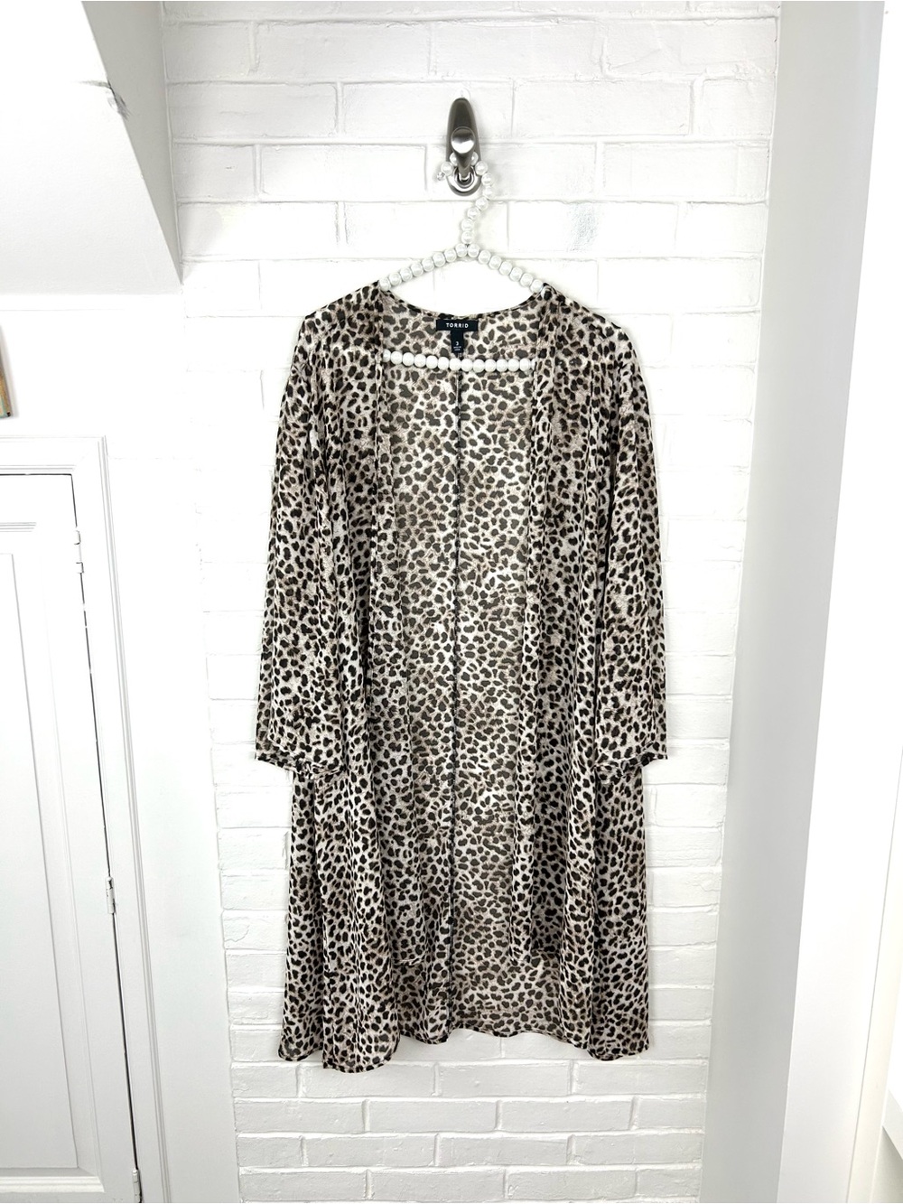 Torrid Plus Size Animal Cheetah Leopard Print Sheer Kimono Size 3X